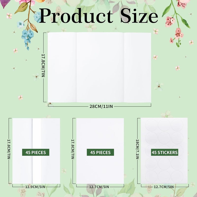 PENPRIS 45 Sets Luxury Pre-Folded Vellum Jackets with Blank 5''x7'' White Cards and Sealing Stickers Translucent 5''x7'' Vellum Paper for Wedding/Birthday Invitations PAP10MX1 - Image 2